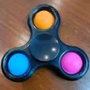 Anti -stress draaiende nieuwigheid Push Bubble Pop Keychain Fidget Spinner Squeeze Sensory Toy Volwassen Kinderen grappige flip vinger volwassen speelgoed Groothandel 080