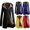 Frauenjacken 2024 Frauen Solid Hooded Coat Freier Herbst Winter Übergroße Leoparden gepolsterte lange schlanke Samtjacke Oberbekleidung