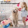Pet Bounce Jumping Doll Childrens Toy Fun Talking Animal Toy Cat and Dog Toy Singing Bounce Pig Electric Plush Toy Childrens Gift 240426
