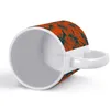 Tasses orange fleurs café haute couture motif de luxe en céramique tasse de tasses personnalisées tasses farines de farine fleur florale