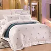 Bedding Sets 48 Egyptian Cotton High Quality 60s Satin Fabric Luxury 5 Star El Set Embroidery Solid Color Printed White