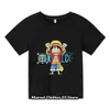 Tシャツ新しいワンピースTシャツキッズファンギフト服の女の子Tシャツ男の子ルフィTシャツ夏半袖カジュアルアニメトップT240509