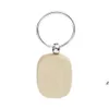 Fête Beech Blank Keychain Wood Favors personnalisés personnalisés Nom de balise ID Pendant Pendre Anneau Cré Créative Gift d'anniversaire FY2698