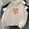 Sweats à capuche masculine Sweatshirts Cartoon Bubu et Dudu Panda Bear Funny Imprimé Hooded Plus Taille Sweat à sweat Femmes Sweatshirts d'hiver Femme chaude Strtwear T240510