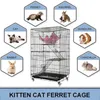 Porteurs de chats cage extérieurs 3 étages grandes house villa multi-portes et fenêtre pliant pour animaux de compagnie chat