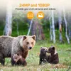 24MP 1080pビデオ野生生物トレイルカメラPOトラップ赤外線狩猟カメラHC802Aワイルドサーベイランス追跡カム240428