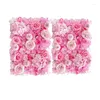 Decorative Flowers 2pcs 40 60cm White Flower Wall Plate Set Backdrop 3D Faux Silk Rose Mat Decoration Wedding Party Baby Bridal Shower