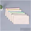 Storage Bags Sublimation Blank Square Bag Heat Transfer Canvas Zipper Cosmetic Diy Painting Student Pencil Case Drop Delivery Home G Dhodg