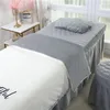 Bedding Sets 4-6pcs Beautiful Beauty Salon Massage Spa Use Coral Velvet Embroidery Duvet Cover Bed Skirt Quilt Sheet Custom #s
