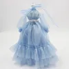 Icy DBS Blyth Doll 1/6 BJD Blue Princess Flower Dress Anime Doll Clothing 240429