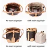 Sacos de armazenamento Purse de cordão Organizador Insira carteiras de tecido de cetim para mulheres bolsa interna Bag Nano Noe