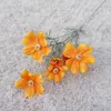 Flores decorativas Galsang-Single Stem Flocking Calliopsis Artificial Flower Fake Home Decoration Ornamental