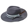 Bérets Roleplay Cowboy Chapeaux Wool Fedoras Jazzs Hat Music Festival Costume Headswear