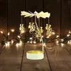 Kaarsenhouders gouden roterende houder metaaltransport windmolen woning decoratie draaiende stand lantaarn lamp #50g