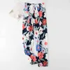 Pantalon féminin Capris Femmes Coton Tableau de soie Summer Pyjamas Pyjama Pantalon à la maison mince Pantalon de jambe de mode Femelle Slpwear Beach Vêtements Y240509