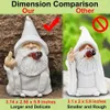 Lethogety Middle Finger Figur Ornamente, Funny Garden Gnome Outdoor Statuen 5,9 Zoll frecher Raucherzwerg -Zwerg -Skulpturendekoration für Rasenterrasse