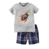 Giyim Setleri Pamuk Küçük Erkek Giyim Seti Dinozor Bebek T-Shirt Kısa Pantolon 2 Parçalı Set Bilek Dinozor Giysileri Yumuşak 0-2 Yıllık2405