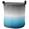 Sacs à linge Gradient Grey Blue Dirket Poldable Round Round Imperpose Home Organisateur Vêtements Enfants Toy Rangement