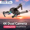 DRONES NEW E88ドローンプロフェッショナル4K HDデュアルカメラLED照明空中写真照射式折りたたみRC FPV TOYヘリコプターS24513