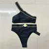 Designer femminile bikini costumi da bagno costume da bagno stampato a una spalla Bikinis Beach Party Sexy Push Up Swimuit