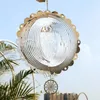 Dekorativa figurer 3D Roterande vindklocka Snöflingdekoration Chimes Outdoor Hanging