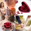 Gift Wrap Red Heart Formed Gifts Box Valentines Day Presents 3D Love Heart-Shaped Spinning Rose Boxes Anniversary Wedding