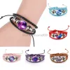 New Nebula Space Universe bracelets For women men Galaxy starry sky Glass charm Braided leather Rope Wrap Bangle Fashion Jewelry