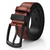 Ceinture masculine vintage décontractée ceinture noire de boucle noire étudiante en cuir polyvalent