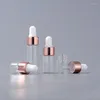 Opslagflessen 10/20 stcs Mini -druppelaar Glas Lege Essentiële olie Rose Gold Cap Pipettes 1 ml 2 ml 3 ml 5 ml