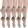 Femmes chaussettes de peau couleur transparente mince pour la soie en cristal nylon dames féminine d'été respirable courte cheville meias