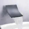 Grifos de lavabo de baño AZOS AZOS NEGRO Bañera Montaje de pared Montaje Alto Relleno de velocidad Bañera romana