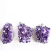 Colliers pendants 3pcs Druzy Amethystes naturels irréguliers Améthystes Géode Collier Crystal Pionte Stone Drusy Guérison