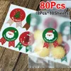 Gift Wrap Christmas Label Paper Sticker 80pcs / Set Pack