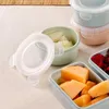 보관 병 4pcs 둥근 음식 용기 작은 견과류 과일 보존 상자 야채 점심 박스 부엌 액세서리