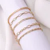 Bracelets de charme 5 PCs/Definir Corrente de Link para Mulheres de Link para Mulheres Meninas Menina de Moda de Moda de Pulseira 2023 Jóias de Drop Delt Dhj8c