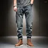 Jeans pour hommes pantalons de cowboy masculin rétro lavés directement pour les hommes plus taille pantalon xs de haute qualité de la jambe large kpop