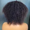 Vonder Malaysian Peruvian Brazilian Natural Black Kinky Curly T 부분 가발 100% Raw Virgin Remy Human Hair 8 인치 판매