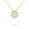 Fyra bladklöver halsband modedesigner smycken hänge halsband 18 stilar hjärta guld silver rose pläterad länk kedja lycklig blomma av pärla för kvinnor födelsedagspresent