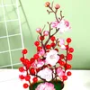 Fleurs décoratives Paysage artificiel Décorpot plante en pot avec des fruits et pour la décoration de la maison Garden de couleur rose rouge