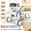 Komik RC Robot Elektronik Köpek Dublör Ses Komutu Touchsense Müzik Şarkısı Erkekler için Çocuk Çocuk Oyuncakları 6601 240511