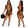 Summer Knitted Sexy Swimsuit Beach Wear 2024 New 2 Piece Set Women Tracksuit Colorful Crochet Bikini Bra And Shorts Sets For Women Outfits