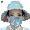Chapeaux à bord large Femmes Summer Sunshade Hat Mask Integrated Face Brepidable Fishoor Ultraviolet Outdoor Beach Place Thé Pêcheur