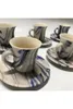 Cups Saucers Amazing Turkish Greek Arabic Coffee & Espresso Cup Set 6 Psc. Ceramic Ebrouli Pattern