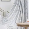 Tende in lino in cotone azzurra pianta jacquard tende addensate per la camera da letto del soggiorno balcone francese personalizzato