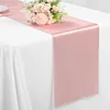 10st Satin Table Runners 30*275cm Rose Gold Wedding Satin Silk Table Runner For Bankets Party Bright Dining Table Decoration 240509