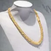Real Lab Grown Grown Iced Out Hip Hop Bijoux pour hommes 12 mm 10k Solid Gold Lab Diamond Cuban Link Chain