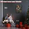 Figurines décoratives Dark Forest R Calendar 2024 contient 12 illustrations originales tirées tout au long de l'année mensuelle colorée
