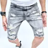 Jeans masculin d'été de plage de plage de plage short élégant trous masculin élégant pantalon à cinq points de jean décontracté pour