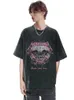 Y2K Wash Black T-shirt Mens Hip Hop Street Dress Graphic Womens Tight T-shirts 240508