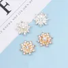 100pcslot 3D -Legierung Blumennägelzauber Full Diamond Perle Schneeflocken Strass